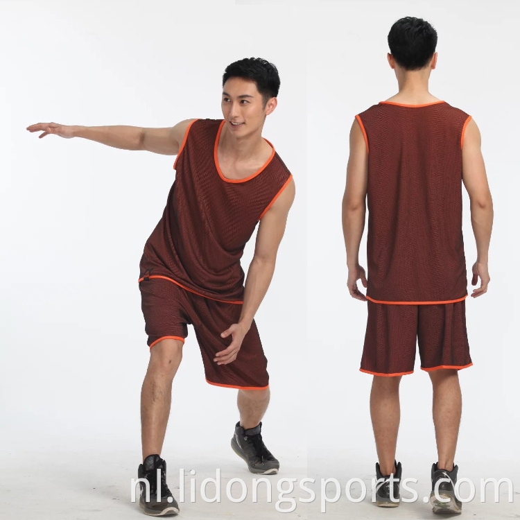 Groothandel goedkope basketbalkleding 100% polyester aangepaste omkeerbare sportbasketbal uniforme trui